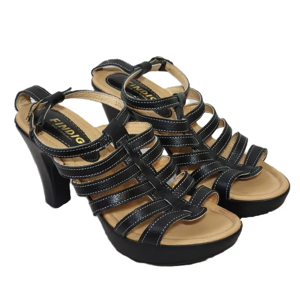 Findig Black High Heel Sandals Women's Size EU 38 / US 7.5